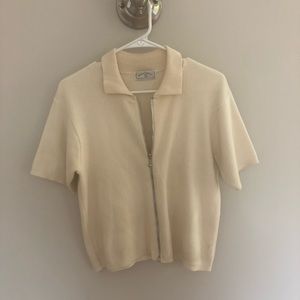 Vintage Knit Polo Sweater Top